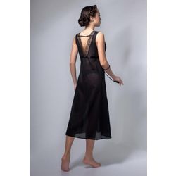 Снежинка / Snowflake / Women's night shirt "Black Swan" with wide straps
