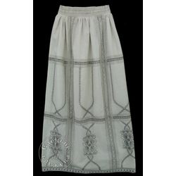 Елецкие кружева / Yelets lace / Women's white linen skirt with embroidery