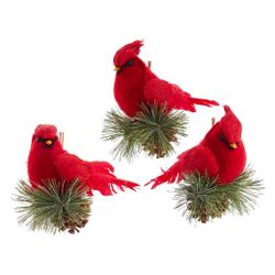 Kurts Adler / Weihnachtsbaumspielzeug "Kardinal auf Tannenzapfen", 13 cm