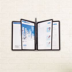 DURABLE / Vorführanlage "SHERPA" wandhängend für 5 Tafeln, mit 5 schwarzen Tafeln + Tabulatoren