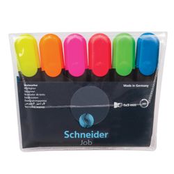 A set of highlighters SCHNEIDER 6 PCs., ASSORTED, "Job", line 1-5 mm