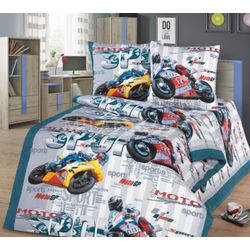 ВладЛен / VladLen / Children's bed linen from coarse calico "Motorcycle"