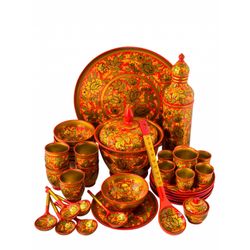Золотая Хохлома / A set of dishes "Autumn", 35 items
