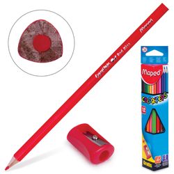 Карандаши цветные MAPED (Франция) "Color Pep's", 12 цветов, трехгранные, с точилкой, европодвес