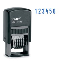 The numerator 6-bit, print 15х3,8mm, blue, TRODAT 4836 case, black