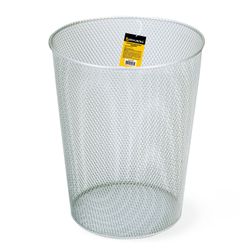 Paper bin, 9 l, metal, silver, BRAUBERG "Germanium"