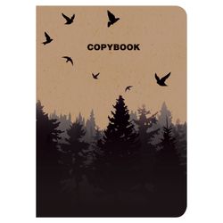 BRAUBERG / Notebook 60 l. checkered cover CRAFT, beige paper 70 g / m2, stitching, B5 (179x250 mm), FOREST / 4 pcs.