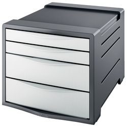 ESSELTE / Блок из 4 закрытых лотков для бумаги настольный "VIVIDA", 285х245х365 мм, белый