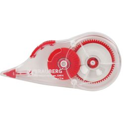 BRAUBERG correction tape 5 mm x 12 meters, body transparent, with twisting, blister