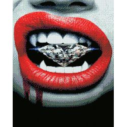 Опт-картина / Diamond mosaic, 40x50, square rhinestones Diamond and lipstick