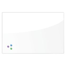 Board magnetic marker glass (60x90 cm), 3 magnets, WHITE, BRAUBERG