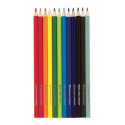 Crayons de couleur BRAUBERG "Rose Angel", 12 couleurs, emballage métal