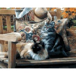 Опт-картина / Painting by numbers 40x50 Cats
