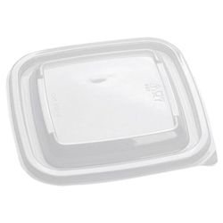 STYROLPLAST / Lids for disposable square containers 126х126х13 mm, SET 50 pcs., PET, transparent (for containers 605116-605118)