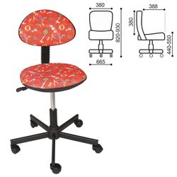 Children's chair KR09L, without armrests, red with a pattern
