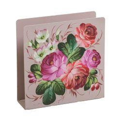Жостово / Square napkin holder, author Moiseeva Z. 14x14x4 cm