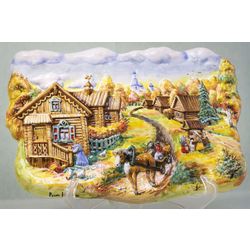 Ярославская майолика / Wall panel "Rural life. Autumn"