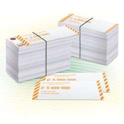 Superposiciones para el embalaje de lomos de billetes, juego de 2000 piezas, valor nominal de 5000 rublos.
