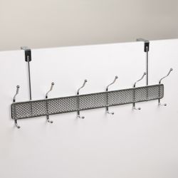 Доляна / Doyana / Door hanger for 6 double hooks "Shah", 52.5 × 22.5 × 6 cm, chrome color