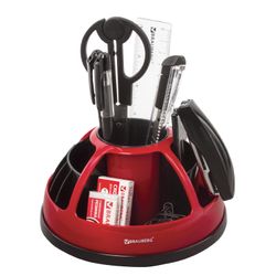 Stationery set BRAUBERG Mix of 10 subjects, rotating design, black-red, blister