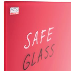 Board magnetic marker glass (60x80 cm), RED, OFFICE, "2x3" (Poland)