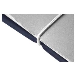 HATBER / Notebook on rings A5 (175x220 mm), 120 sh., Plastic cover, cage, with fixing elastic band, "METALLIC", gray / 5 pcs.
