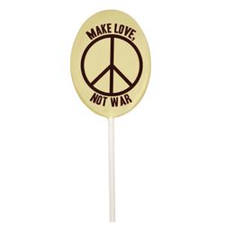 Chocolate Lollipop "MAKE LOVE NOT WAR"