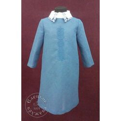 Елецкие кружева / Yelets lace / Children's dress with a collar blue