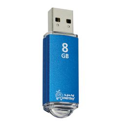 SMARTBUY / 8 GB Flash Drive, V-Cut, USB 2.0, Metal Case, Blue