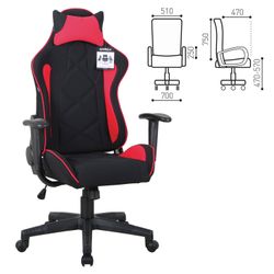 Computer chair BRABIX "GT Racer GM-101", pillow, fabric, black / red