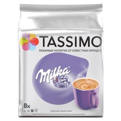 TASSIMO / Capsules for coffee machines "Milka", cocoa capsules 8 pcs. x 8 g, milk capsules 8 pcs. x 38 g