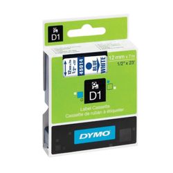 Cartridge for DYMO D1 label printers, 12 mm х 7 m, plastic tape, blue font, white background