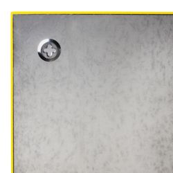 Tableau marqueur magnétique en verre (45x45 cm), 3 aimants, JAUNE, BRAUBERG