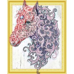 Опт-картина / 5D Diamante mosaico 40x50 diamantes de imitación redondos Caballo