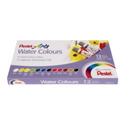 Watercolor art PENTEL "Water Colours", SET of 12 colors, 5 ml tube, cardboard packaging