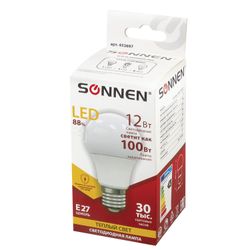 SONNEN / LED lamp 12 (100) W, E27 base, pear-shaped, warm white light, LED A60-12W-2700-E27
