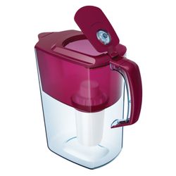 Water-cleaning jug Aquafor Atlant, 4 litres, with interchangeable cassette, resource meter, red