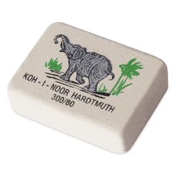 Eraser KOH-I-NOOR "Elephant", 26х18,5x8 mm, white/colored, rectangular, natural rubber, 300/80