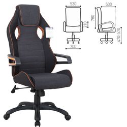 Computer chair BRABIX "Techno Pro GM-003", fabric, black / gray, orange inserts