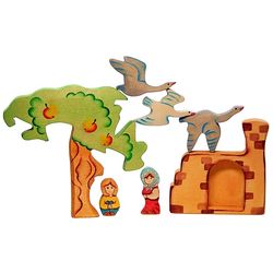 Puzzle "Geese-swans" - colorful educational toy (handmade)