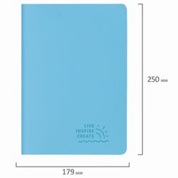 BRAUBERG / Notebook 60 l. in-line leatherette cover SoftTouch, stitching, B5 (179x250mm), BLUE, RAINBOW / 2 pcs.