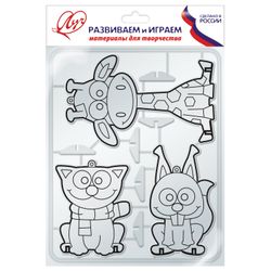 Stencil per dipingere con vernici per vetrate LUCH "Giraffa e compagnia" 3pz. (giraffa, scoiattolo, gatto)