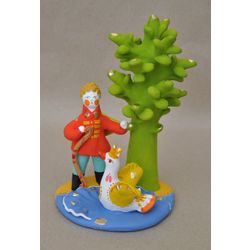 Дымковская глиняная игрушка / Figurine "Swan Princess"