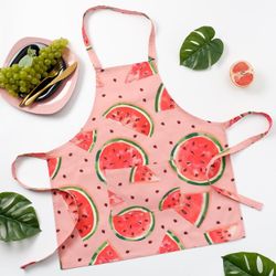 Этель / Apron "Watermelons", 65 × 60cm, reps, pl. 130 g / m², 100% cotton