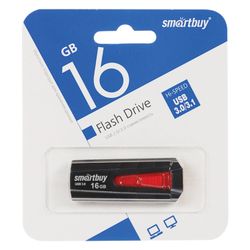 SMARTBUY / Flash Drive 16 GB Iron USB 3.0, Black / Red