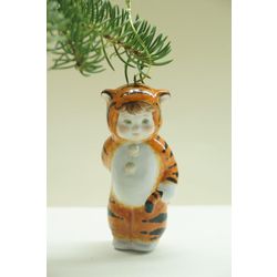 Ярославская майолика / Christmas toy "Baby tiger"