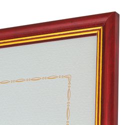 Frame business-class 21x30 cm, wood, 16 mm baguette, cherry with gilding, glass