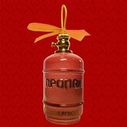 Лефортовский фарфор / Lefortovo porcelain / Christmas tree toy "Gas cylinder"
