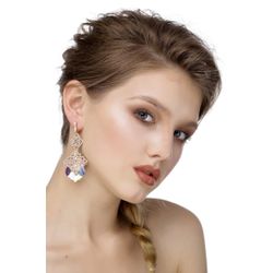 Lace earrings "Liubava" warm gold