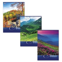HATBER / Notebook A4, 80 sheets, VK, bracket, cage, cardboard cover, "NATURE" / 6 pcs.